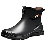 Gummistiefel Herren Kurzschaft Regenstiefel Rutschfeste Gummi Stiefeletten Wasserdichte Regenschuhe...