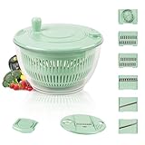 5-in-1 Multifunktions-Salatschleuder 4,5 L, Salatschleuder Mit Deckel – 6 Messer für Reinigung,...