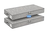mepure Unterbett Aufbewahrungsbox 10 cm hoch, grau – formstabile Unterbettbox mit Deckel & 3...