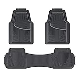 Amazon Basics 3-teilige Gummi-Bodenmatte mit voller Abdeckung für Autos, SUVs und LKWs, schwarz