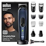 Braun All-In-One Bartpflege Bodygroomer Set, 10-in-1 Barttrimmer/Bartschneider, Nasenhaartrimmer,...