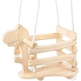 small foot 11589 Dinoschaukel Rex aus Holz, stabil und sicher aufgrund Einer erhöhten Umrandung, ab...