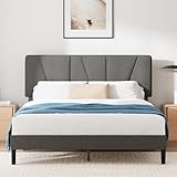 Zinus Maya Polsterbett 140x200 cm mit Kopfteil - 30 cm Hohes Bett 140x200 mit Lattenrost aus Holz -...