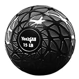 Yes4All A9Q1 Dynamische Slam Balls 6.8 kg, Schwarz, Medizinball für Kraft, Power und Training