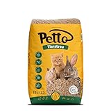 Katzenstreu 15kg 23l - Holzstreu für Geruchs und Feuchtigkeitskontrolle - Öko 100% Kieferholz -...