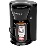 Clatronic® 1-Tassen-Kaffeeautomat | Kaffeemaschine perfekt für Singles | Filterkaffeemaschine...