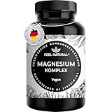 Magnesium Komplex – 180 Kapseln mit 400mg elementarem Magnesium pro Tagesdosis – aus 4...
