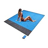 Senders Stranddecke, Picknickdecke, sandfreie Strandmatte, wasserdicht, leicht, 200 x 210 cm,...