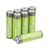 Amazon Basics AA-NiMH-Akkus mit hoher Kapazität, wiederaufladbar, 2400 mAh, bis zu 400-mal...