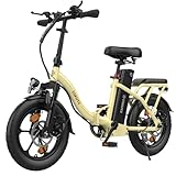 ESKUTE D100 E-Bike Klapprad 16 x 2,5 Zoll, Elektrofahrrad für Herren Damen, Fatbike mit Abnehmbarem...