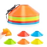 VFANDV Fussball Hütchen Set, 50 Stück Sport Hütchen 5 Farben Hütchen Fussball Set, Runde...