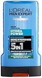 L'Oréal Men Expert Duschgel und Shampoo für Männer, Duschbad zur Reinigung von Körper, Haar und...