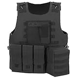 Lixada Taktische Weste Herren Outdoor Weste Multifunktional Atmungsaktive Military Weste Schnelle...