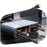 8 in 1 Retractable Charger USB C Ladegerät, 105W USB Schnellladegerät mit 4 Einziehbaren Kabeln,...