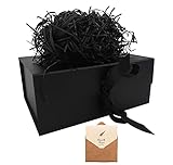 Schwarz Geschenkbox 23 x17 x10 cm, Geschenkkarton mit Magnetisch Deckel und Schleife für...
