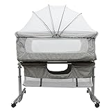 Willonin Babywiege, Babybett, Beistellbett, 2-in-1, faltbar, höhenverstellbar, mit Matratze &...