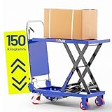 Pallit Hubtischwagen klappbar mit Fußpumpe 150kg Tragkraft & 740mm Hubhöhe Höhenverstellbarer...