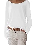 ZIOOER Damen Pulli Langarm T-Shirt Rundhals Ausschnitt Lose Bluse Langarmshirts Hemd Pullover...