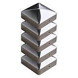 Pfostenkappe Zaunkappe Abdeckkappe Pyramide Edelstahl 71 x 71 mm (5)