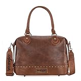 Wrangler Kleine Arzttasche für Damen, Vintage, Umhängetasche, Westernhandtaschen mit breitem Gurt,...