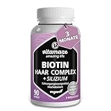 Haar Vitamin Komplex mit Biotin, Silizium, Zink, Selen, 1 Kapsel pro Tag, 90 vegane Kapseln für 3...