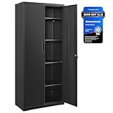SONGMICS Aktenschrank, Mehrzweckschrank, Stahl-Aufbewahrungsschrank, 5 Ebenen, Doppeltüren,...