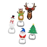 HEALEEP 5 Stück Teiliges Kleine Weihnachts Flaschenöffner aus Edelstahl Cartoonartige Motive...