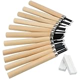 12Stks Manganstahl Holzschnitzmeißel Set, Heimwerker Schnitzer Handmeißel, Professionelle...