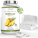 Bromelain 200 Kapseln 500 mg | 10000 F.I.P/g | 5000 GDU/g | Vitamin C | 7 Monate Vorrat |...