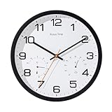 Funkuhr Wand, Geräuschlos Wanduhr, Moderne Wohnzimmeruhr, Funk Wanduhr mit Temperaturanzeige und...