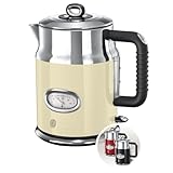 Russell Hobbs Wasserkocher [1,7l, 2400W] Retro Creme und polierter Edelstahl (Schnellkochfunktion,...