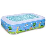 Aufblasbares Planschbecken,105X75cm Swimmingpool,Schwimmbecken,Aufblasbare Pool,3 Ringen...