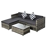 Outsunny 5-TLG. Polyrattan Gartenmöbel Set Gartengarnitur Garten-Set Sitzgruppe Loungeset...