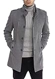 Redbridge Herren Mantel Winterjacke elegante Jacke Slim-Fit Transformable Hellgrau M