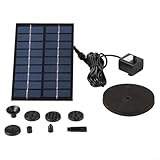 Solar-Springbrunnenpumpe, 2 W, 9 V, beeindruckender Wasserdurchfluss mit einstellbarer Sprühhöhe...