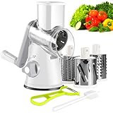 Wuciray Gemüseschneider Gemüsehobel Trommelreibe mit Kurbel 3 Trommelblättern Reibe für Gemüse...