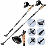 SPORTANA® Wanderstöcke Teleskop Aufsätze Gummipuffer Nordic Walking Stöcke Verstellbar 68-135cm...