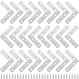 12 Stücke Edelstahl Flachverbinder L-Form Eckwinkel,Flachwinkel Winkelverbinder,Winkelverbinder...