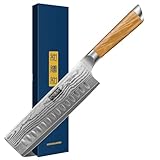 HOSHANHO Damastmesser Kochmesser Nakiri Küchenmesser 16.5cm, Profi 67 Schichten Damaskus Edelstahl...