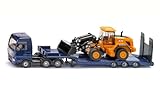 siku 1790, MAN-LKW mit Tieflader und JCB Radlader, 1:87, Metall/Kunststoff, Blau/Gelb, Klappbare...
