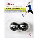 Wilson Squash-Ball, 2 Stück, Extra langsam, Wettkampf, Doppelter gelber Punkt, Staff Premium Double...