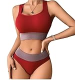 DARBCGH 2-teiliges BH-Set in Übergröße for Damen, schwarz, Yoga, nahtlos, Sportunterwäsche-Set,...