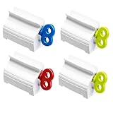 UDQYQ 4 Stücke Zahnpasta Tubenquetscher/Zahnpastaspender-Hochwertiger Zahnpastahalter...