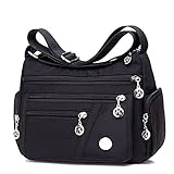 Wination Nylon Umhängetasche, Multi Pocket Größere Kapazität Handtasche Casual Crossbody...