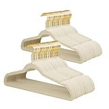 ManGotree Velvet Hangers with 360° Swivel Gold Hook, Non-Slip Felt Suit Hangers, Ultra-Thin Space...