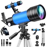 Teleskop Astronomie für Kinder Erwachsene, 70mm Aperture Tragbares Telescope Astronomisches...