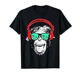 Monkey DJ mit Kopfhörer und Sonnenbrille Geschenkidee T-Shirt