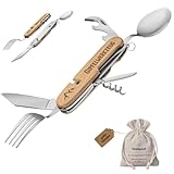 Gipfelgaudi All-in-One Camping Besteck: ideal zum Wandern, Picknick & mehr I Plastikfreies Besteck...