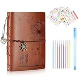 Fotoalbum Lederalbum Selbstgestalten, 27x20cm Scrapbook Album, 60 Seiten Scrapbook für 250 Bilder...