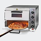 Wiltec 2-Etagen Pizza-Backofen 3000W mit Schamottstein für Pizza wie aus dem Steinofen Pizzaofen...